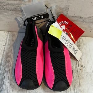 Lifeguard Toddler Water Shoes Pink/Black Size 7-8 NEW